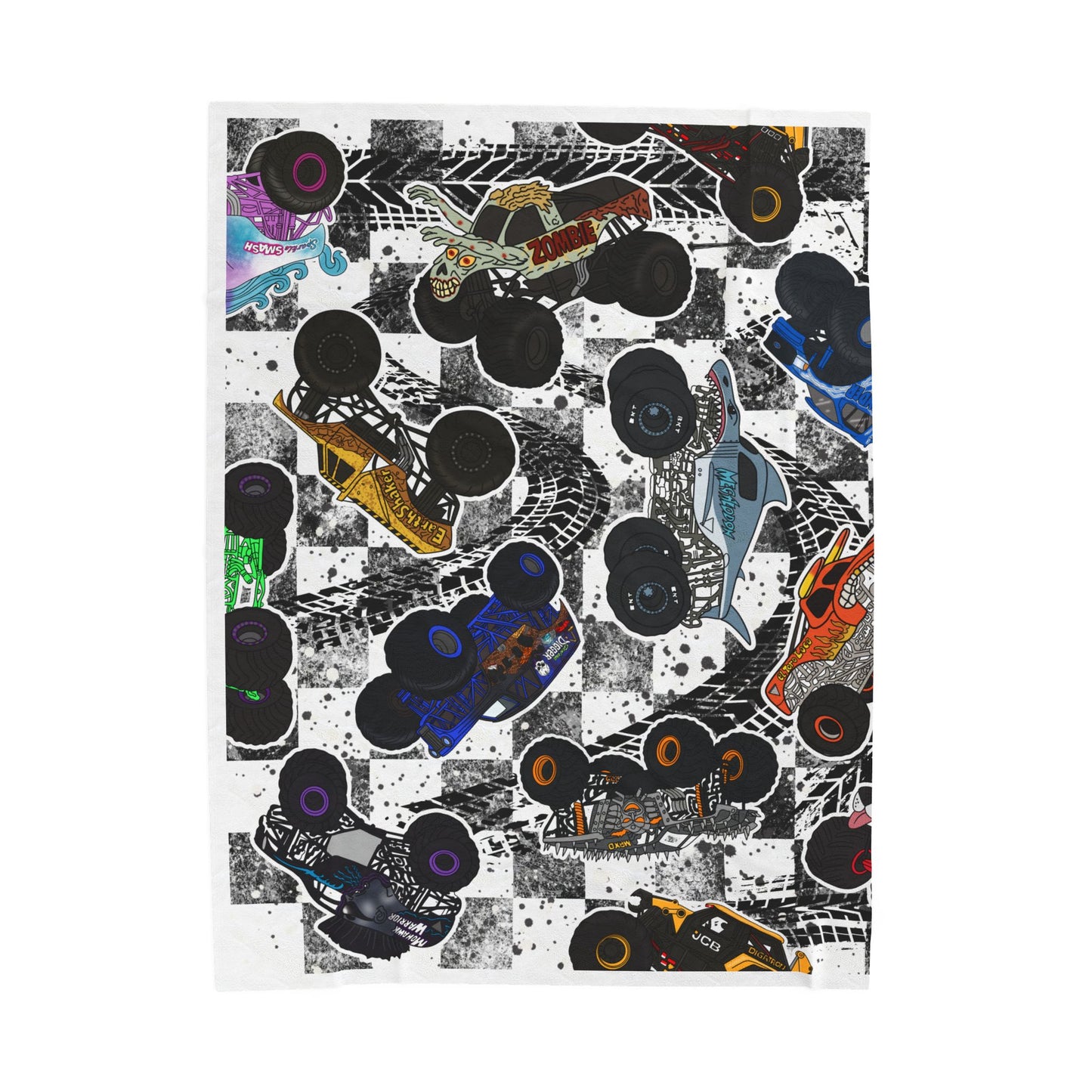 Plush Blanket — Retro Race Car Velveteen Throw
