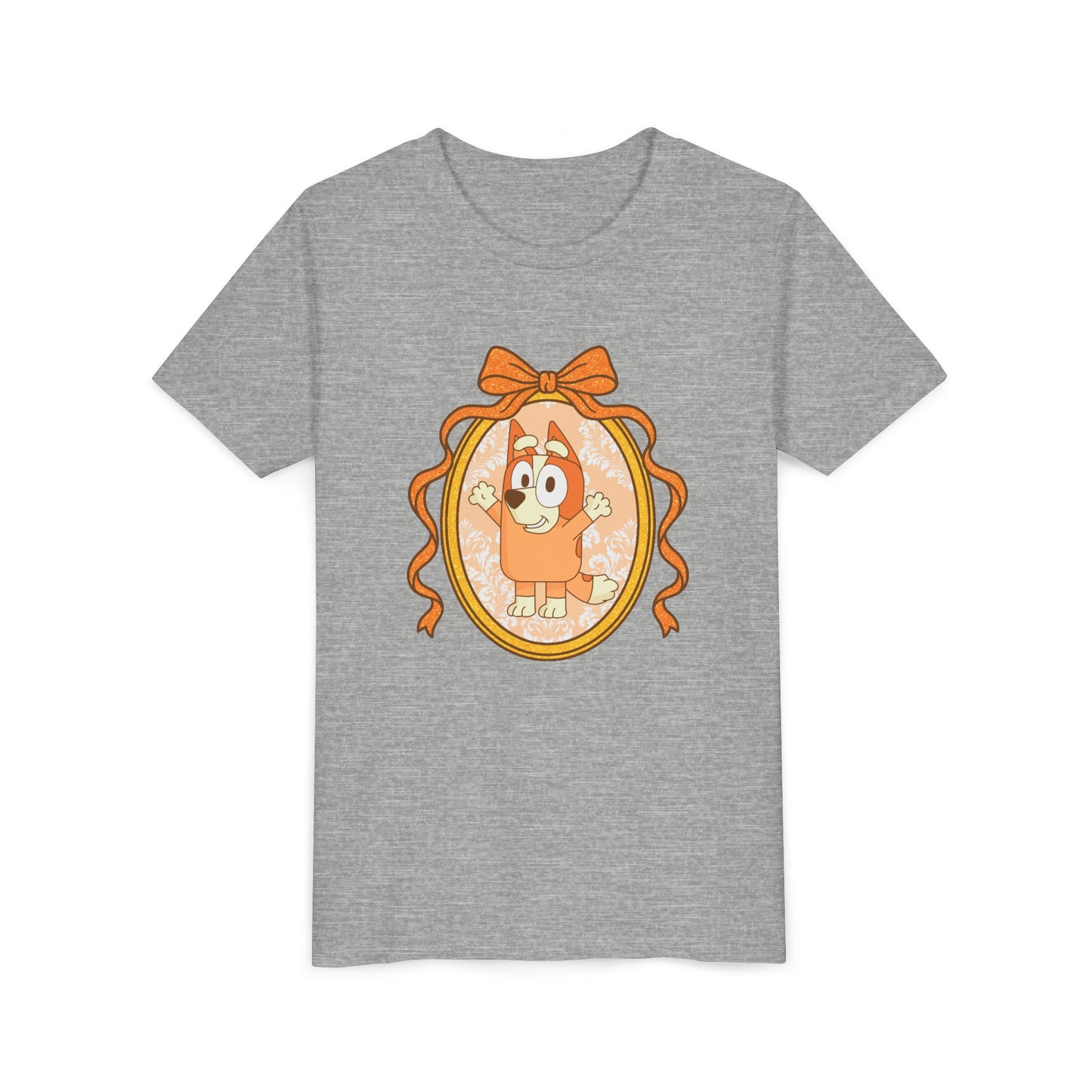 Youth Tee — Cute Orange Dog Portrait with Bow (Kids' Animal Shirt)