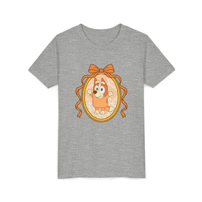 Youth Tee — Cute Orange Dog Portrait with Bow (Kids' Animal Shirt)