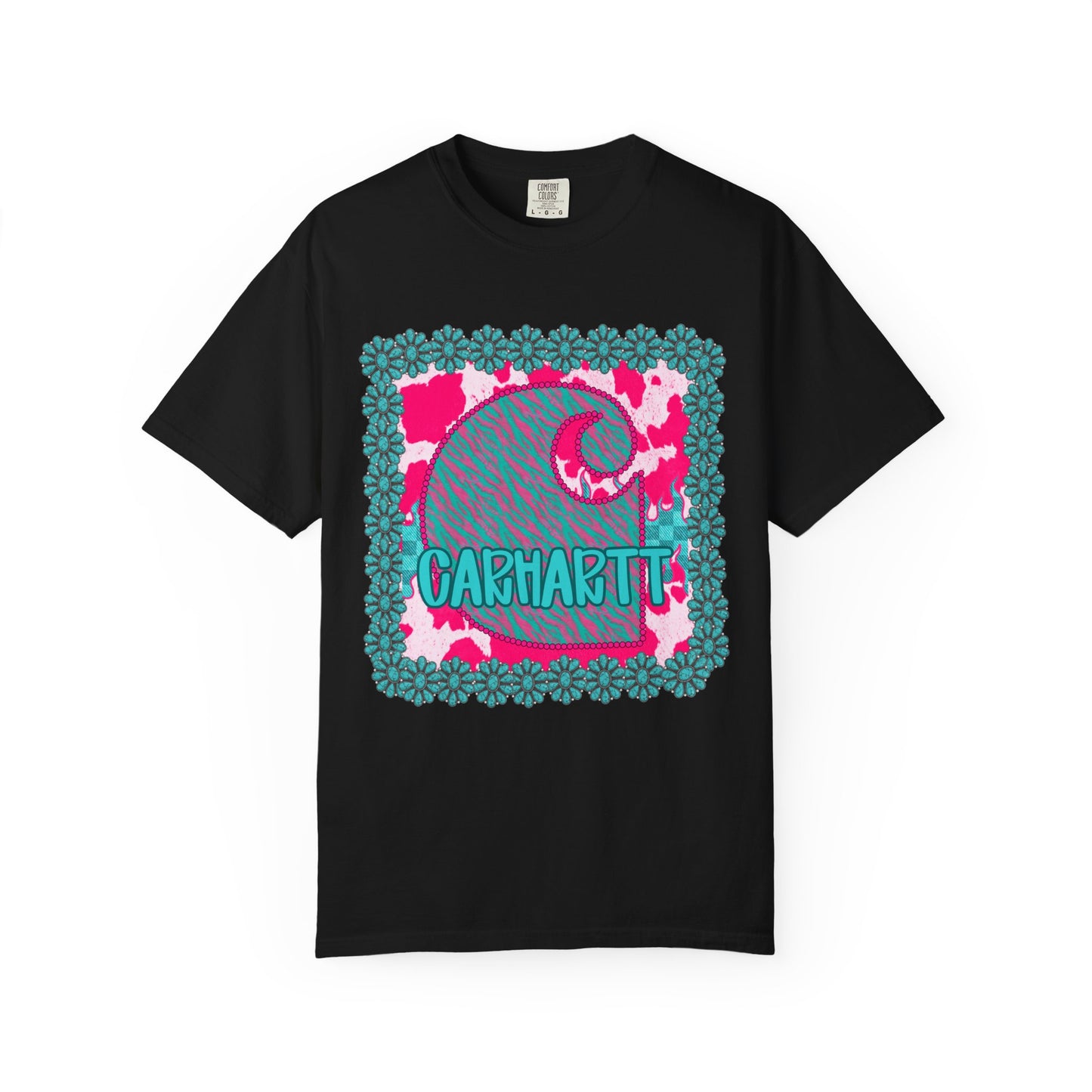 Wave Logo T-Shirt — Retro Teal & Pink Graphic Tee