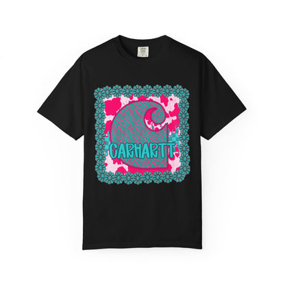 Wave Logo T-Shirt — Retro Teal & Pink Graphic Tee