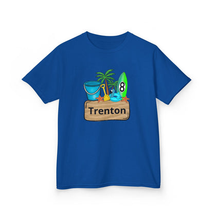 Kids Tee — Personalized Beach Design with Name (Trenton)