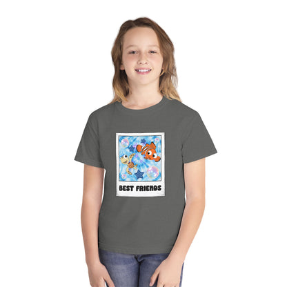 Youth Tee — 'Best Friends' Playful Fish Polaroid Graphic