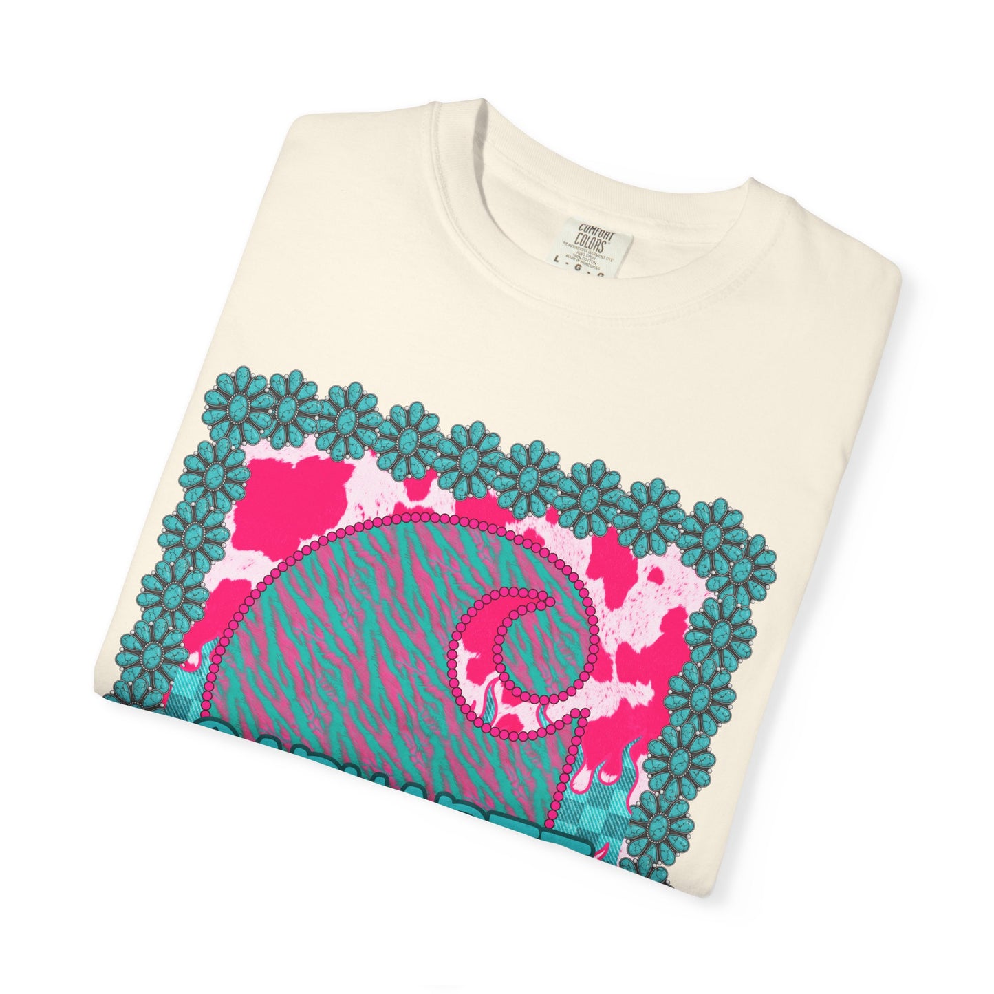 Wave Logo T-Shirt — Retro Teal & Pink Graphic Tee