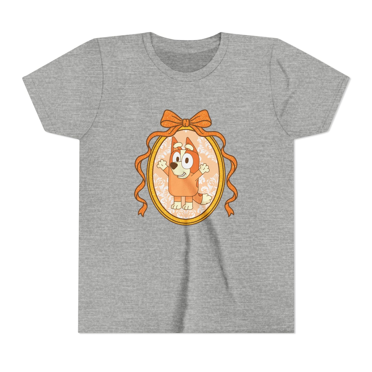 Youth Tee — Cute Orange Dog Portrait with Bow (Kids' Animal Shirt)