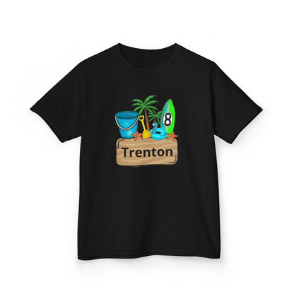 Kids Tee — Personalized Beach Design with Name (Trenton)