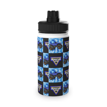 Monster Jam Blue Tie-Dye Stainless Steel Water Bottle (Sports Lid)