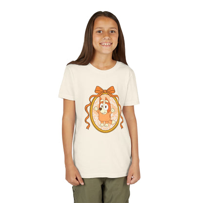 Youth Tee — Cute Orange Dog Portrait with Bow (Kids' Animal Shirt)