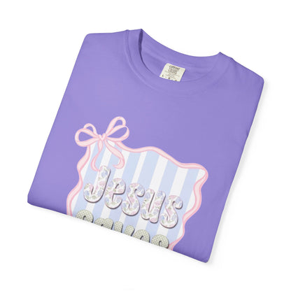 Jesus Saves I Present T-Shirt — Pastel Ribbon Christian Tee