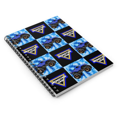 Monster Jam Tie-Dye Spiral Notebook — Blue Monster Truck Ruled Journal