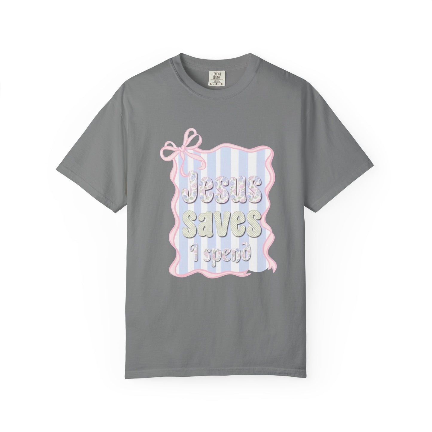 Jesus Saves I Present T-Shirt — Pastel Ribbon Christian Tee