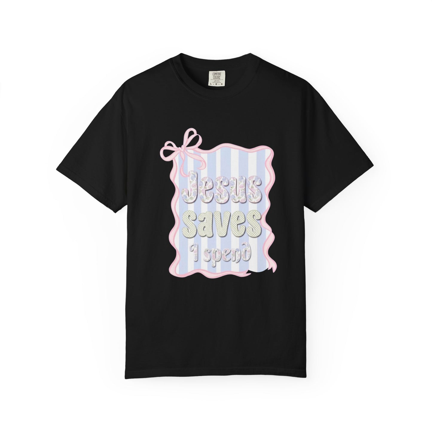 Jesus Saves I Present T-Shirt — Pastel Ribbon Christian Tee