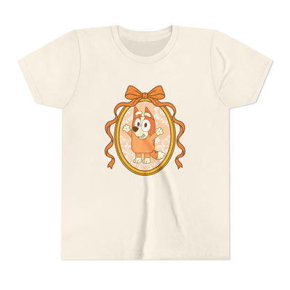 Youth Tee — Cute Orange Dog Portrait with Bow (Kids' Animal Shirt)