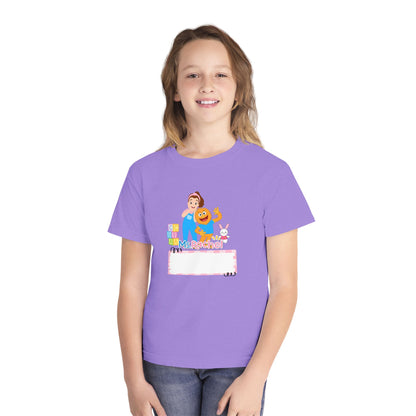 Youth Name-Label T-Shirt - Cute Preschool Daycare Shirt with Blocks & Bunny