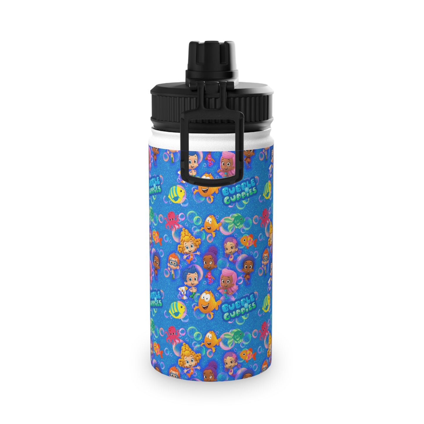 Kids’ Ocean Characters Stainless Steel Water Bottle — Cute Mermaid & Fish Sports Lid