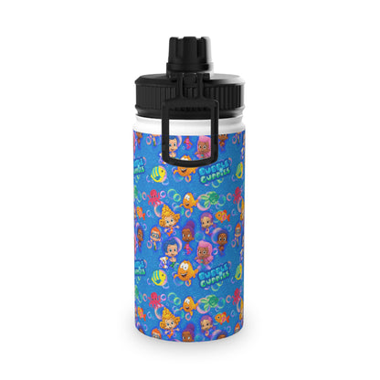 Kids’ Ocean Characters Stainless Steel Water Bottle — Cute Mermaid & Fish Sports Lid