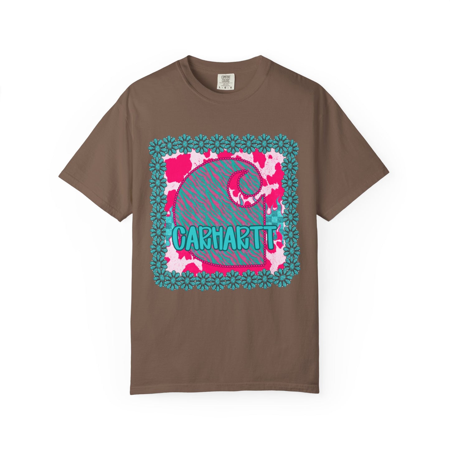 Wave Logo T-Shirt — Retro Teal & Pink Graphic Tee