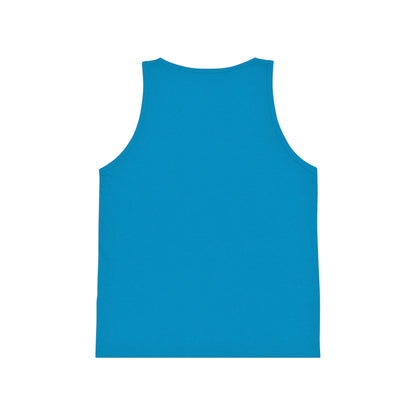 Kids Summer Beach Tank Top — Pink Crab, Surfboard & Sand Pail Graphic