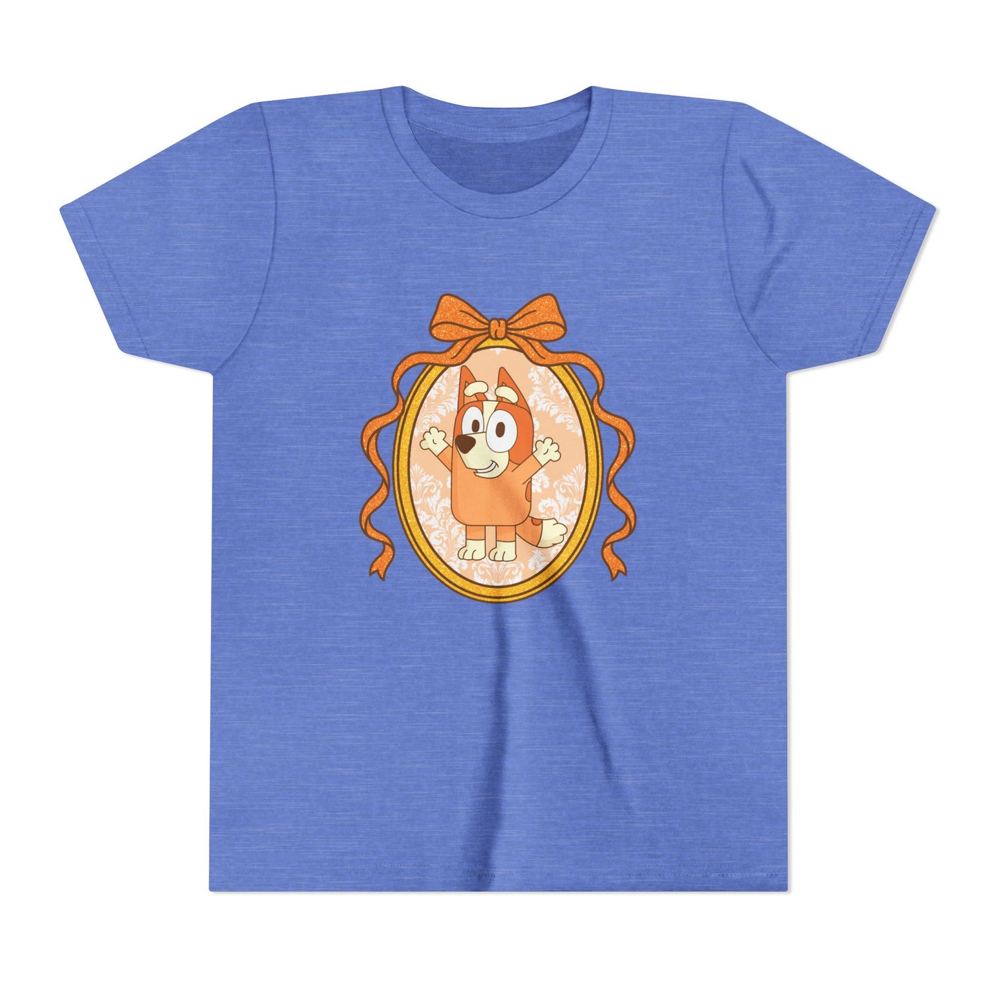 Youth Tee — Cute Orange Dog Portrait with Bow (Kids' Animal Shirt)