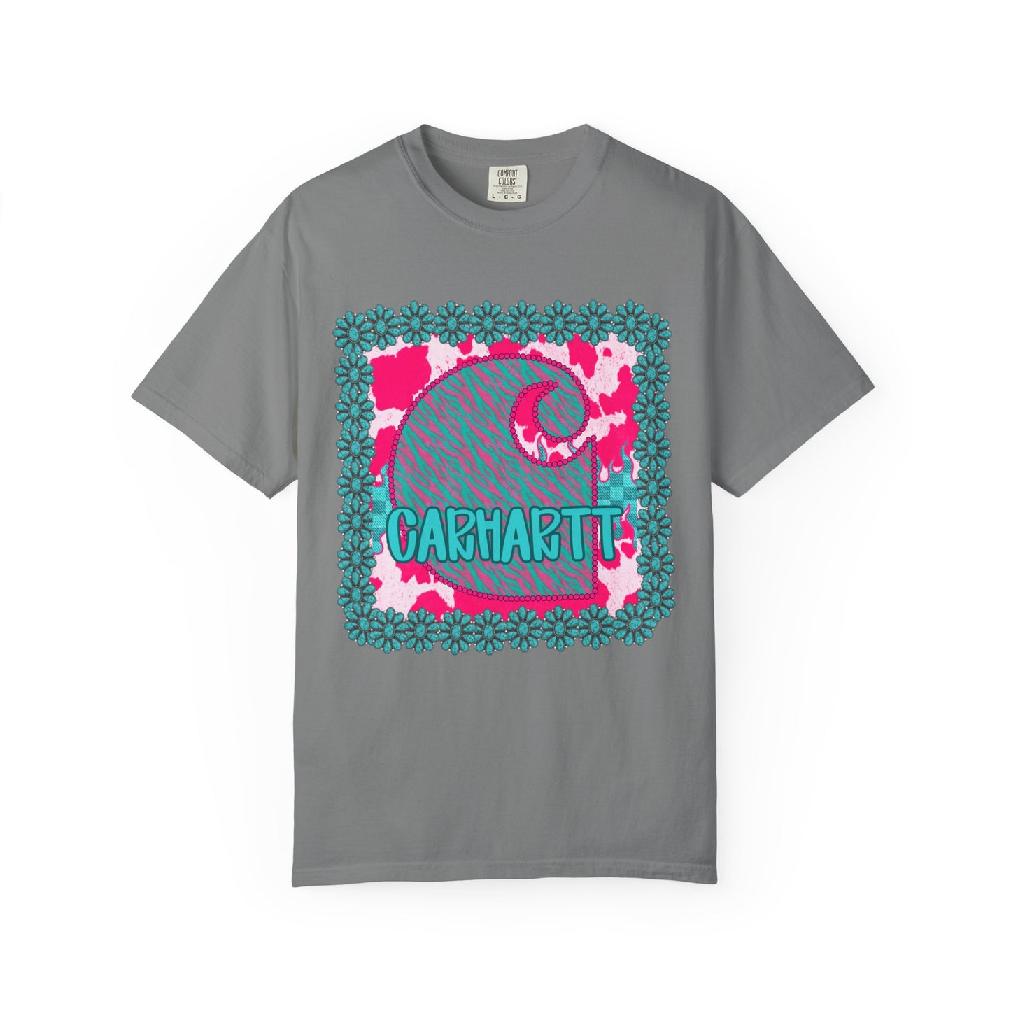 Wave Logo T-Shirt — Retro Teal & Pink Graphic Tee