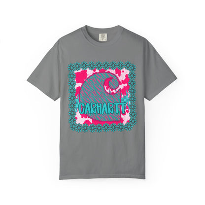 Wave Logo T-Shirt — Retro Teal & Pink Graphic Tee