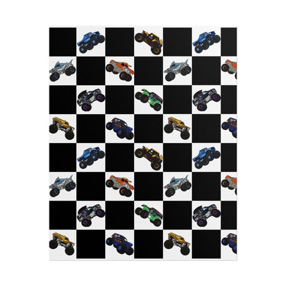 Monster Truck Checkered Poster – Kids Room Wall Art