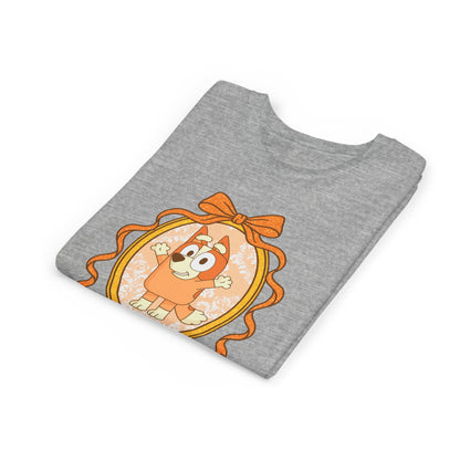 Youth Tee — Cute Orange Dog Portrait with Bow (Kids' Animal Shirt)