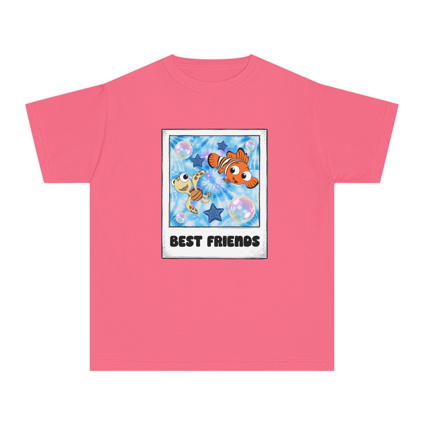 Youth Tee — 'Best Friends' Playful Fish Polaroid Graphic