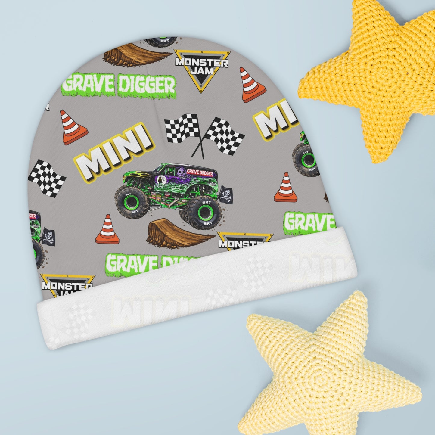 Grave Digger Mini Monster Truck Baby Beanie