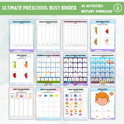 Printable Preschool Busy Binder - Digital Download - Tactical Guardian