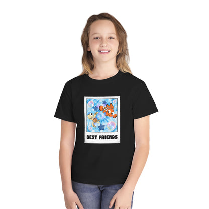 Youth Tee — 'Best Friends' Playful Fish Polaroid Graphic