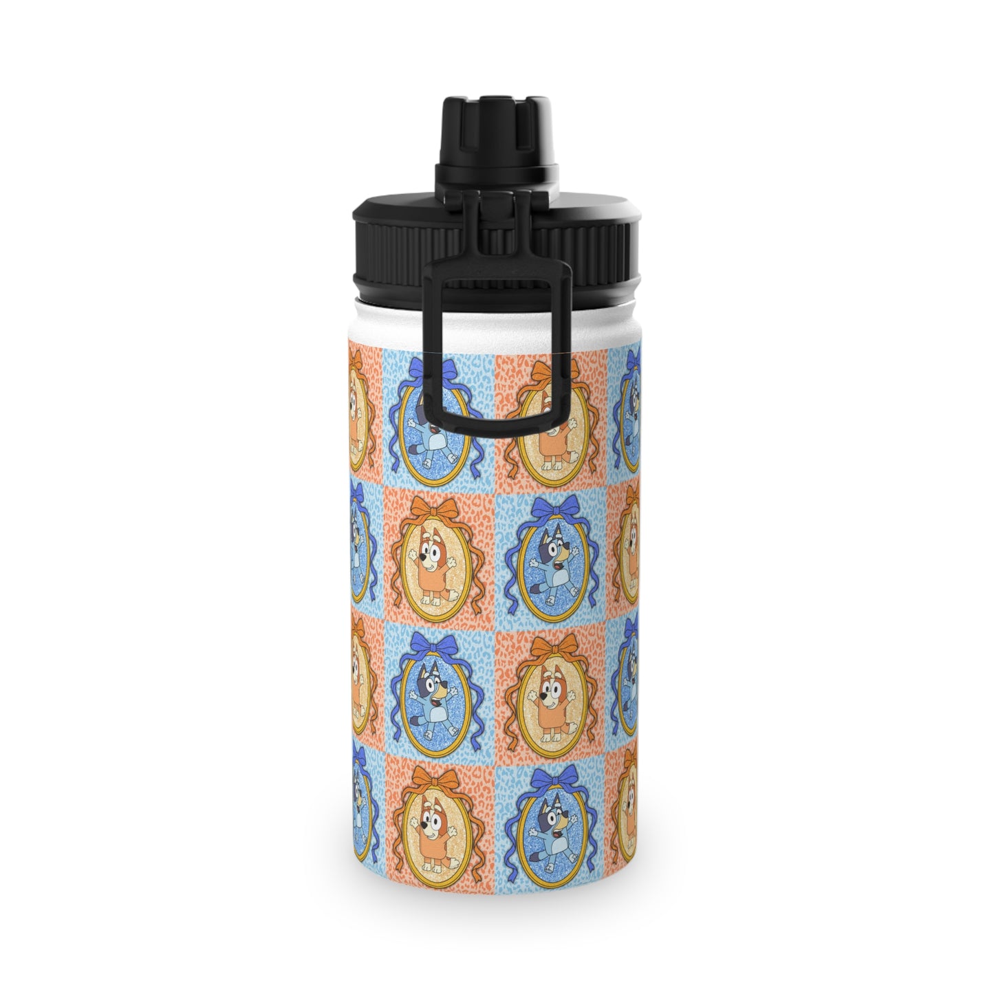 Stainless Steel Water Bottle — Cute Pastel Cartoon Animal Pattern Sports Bottle