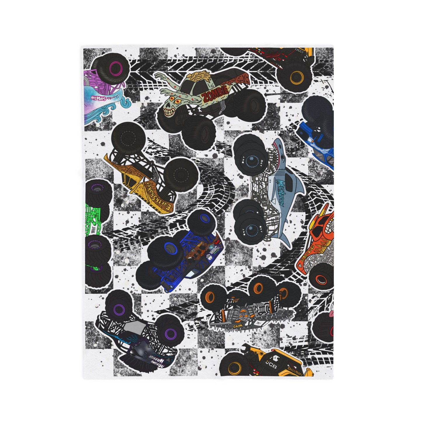 Plush Blanket — Retro Race Car Velveteen Throw