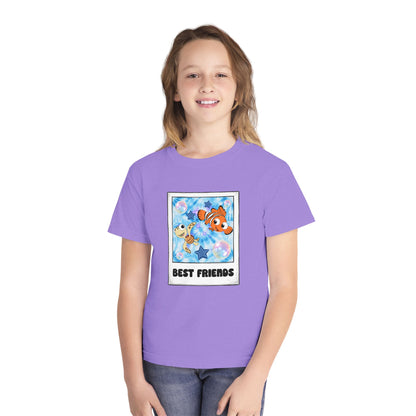 Youth Tee — 'Best Friends' Playful Fish Polaroid Graphic