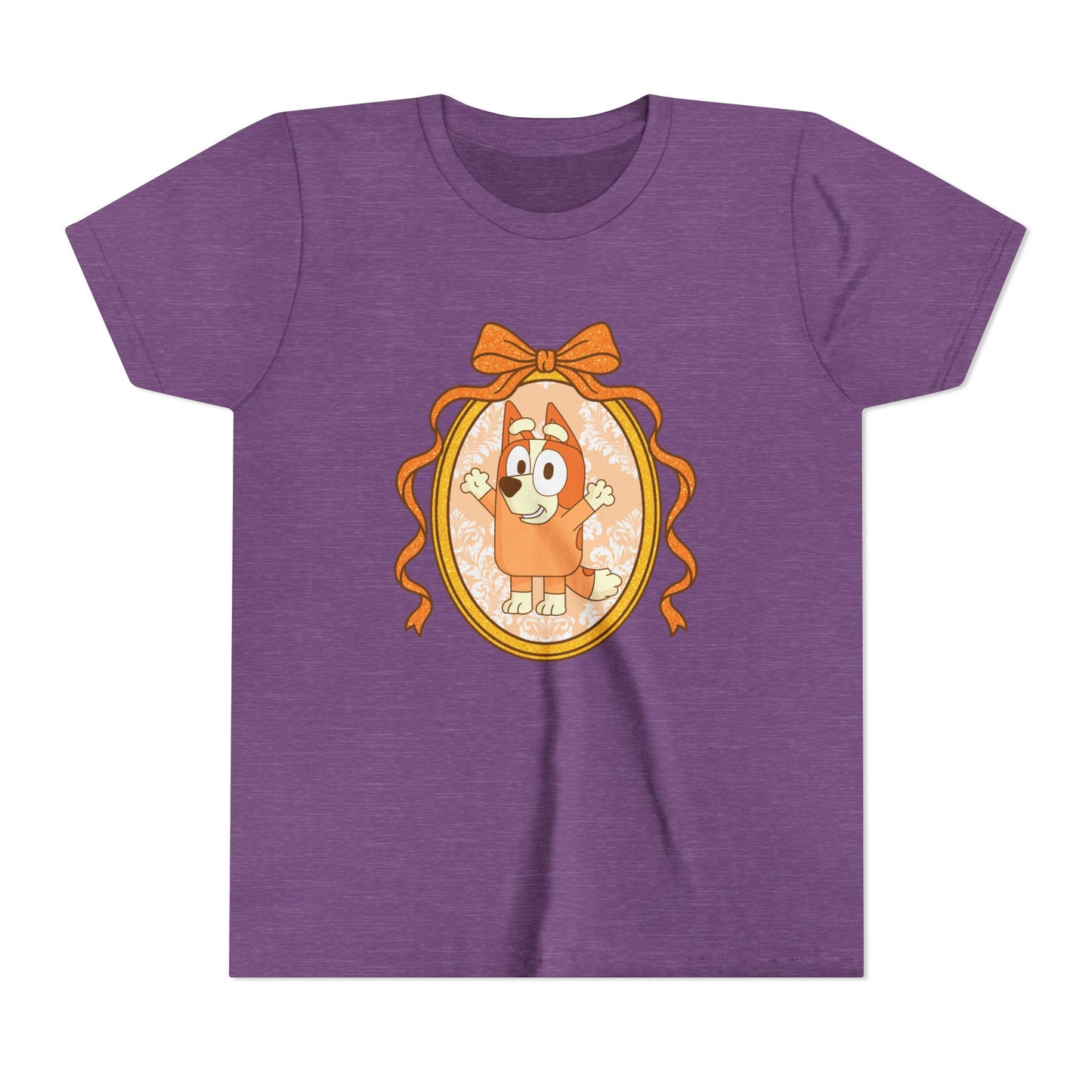 Youth Tee — Cute Orange Dog Portrait with Bow (Kids' Animal Shirt)