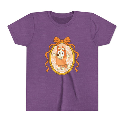 Youth Tee — Cute Orange Dog Portrait with Bow (Kids' Animal Shirt)