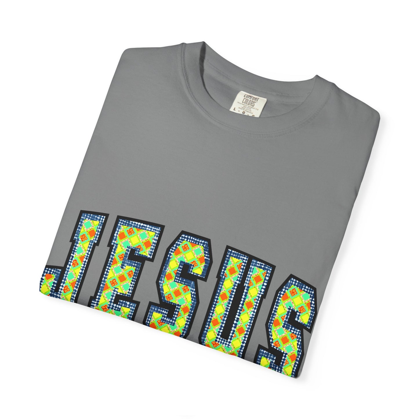 Jesus Saves T‑Shirt — Floral Mosaic Faith Tee for Christians