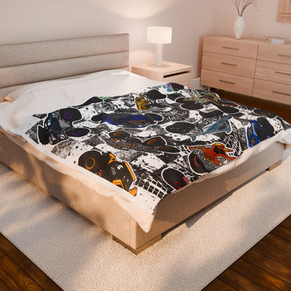 Plush Blanket — Retro Race Car Velveteen Throw