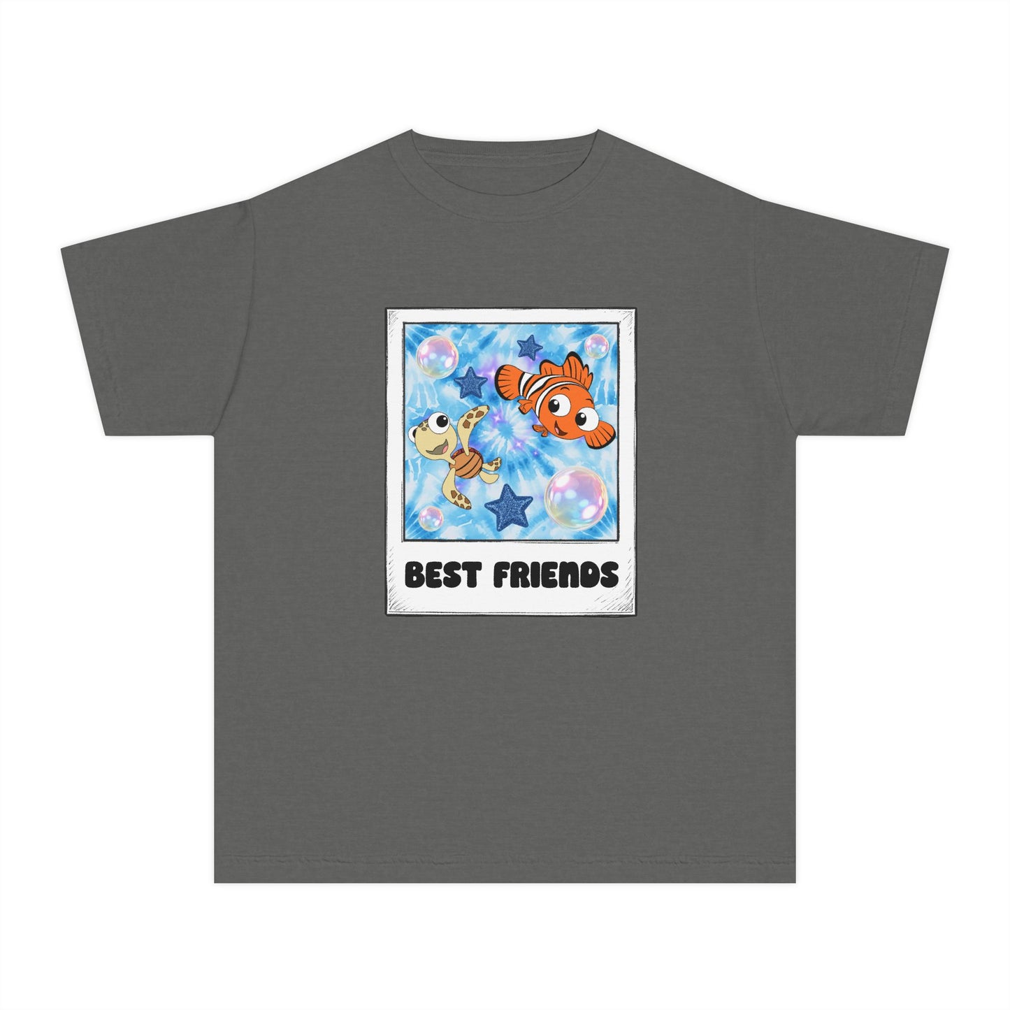 Youth Tee — 'Best Friends' Playful Fish Polaroid Graphic