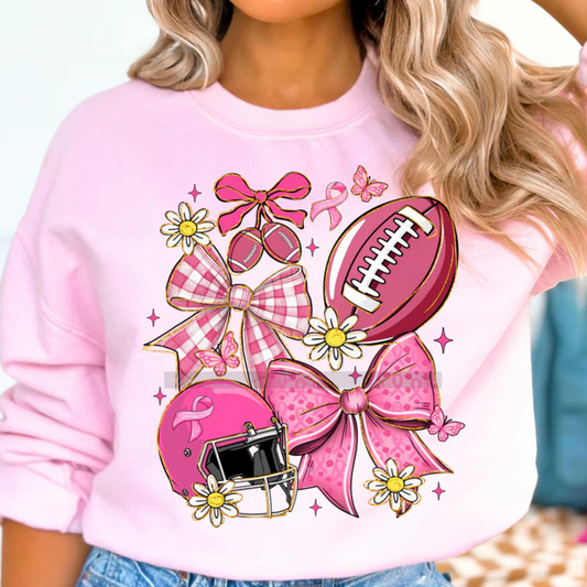 Pink Football Bow