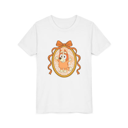 Youth Tee — Cute Orange Dog Portrait with Bow (Kids' Animal Shirt)