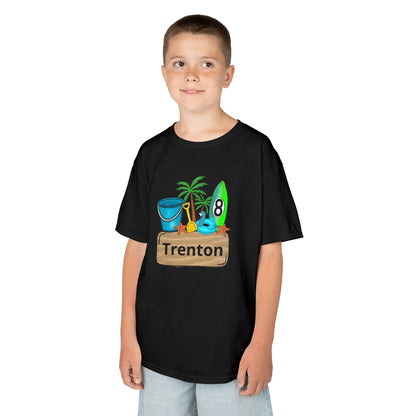Kids Tee — Personalized Beach Design with Name (Trenton)
