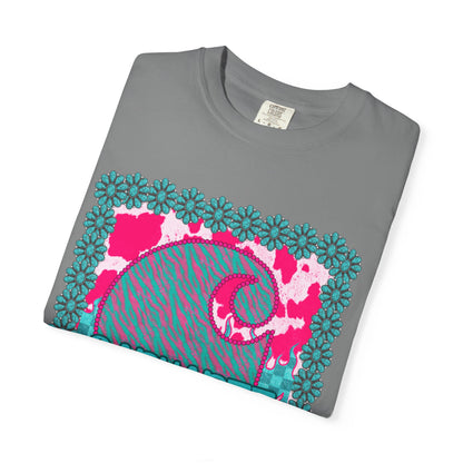 Wave Logo T-Shirt — Retro Teal & Pink Graphic Tee