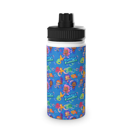 Kids’ Ocean Characters Stainless Steel Water Bottle — Cute Mermaid & Fish Sports Lid