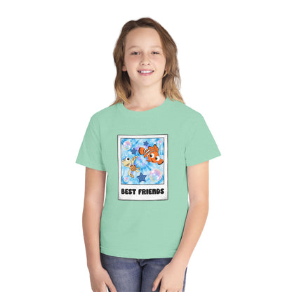 Youth Tee — 'Best Friends' Playful Fish Polaroid Graphic