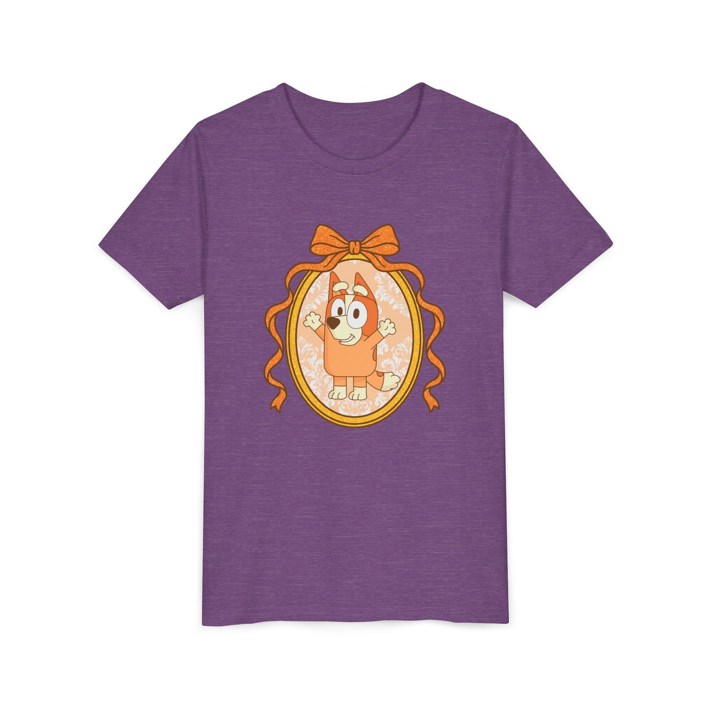 Youth Tee — Cute Orange Dog Portrait with Bow (Kids' Animal Shirt)