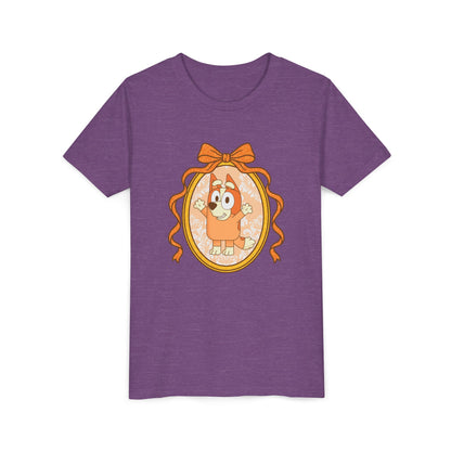 Youth Tee — Cute Orange Dog Portrait with Bow (Kids' Animal Shirt)