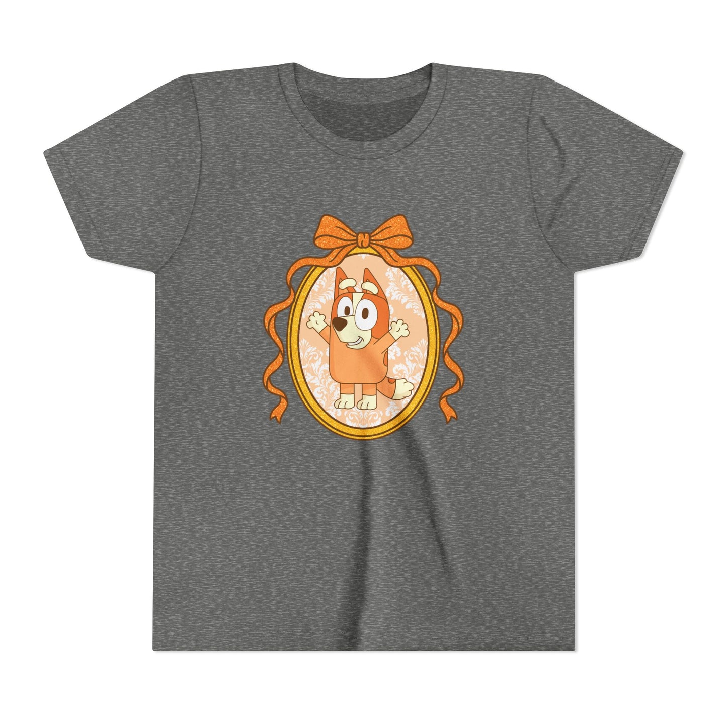 Youth Tee — Cute Orange Dog Portrait with Bow (Kids' Animal Shirt)