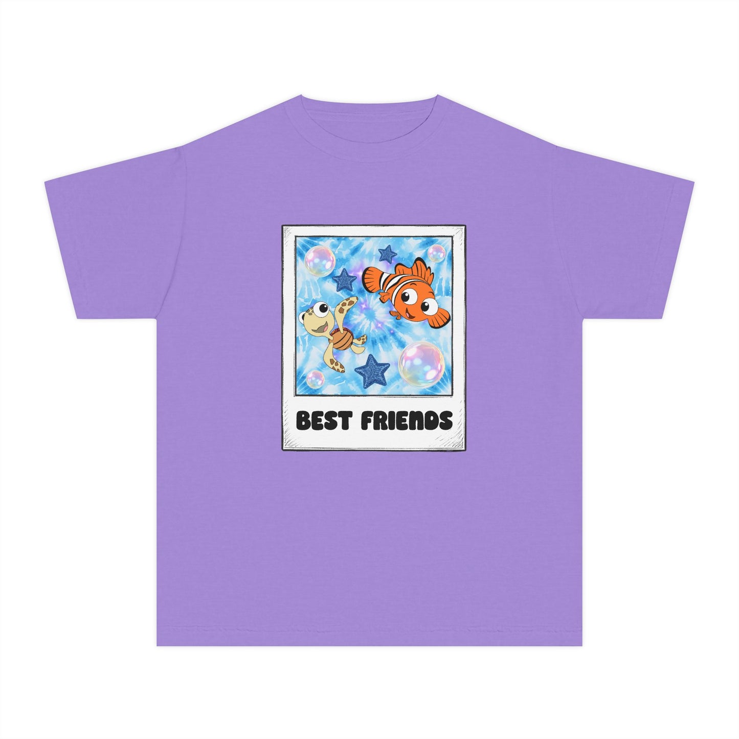 Youth Tee — 'Best Friends' Playful Fish Polaroid Graphic