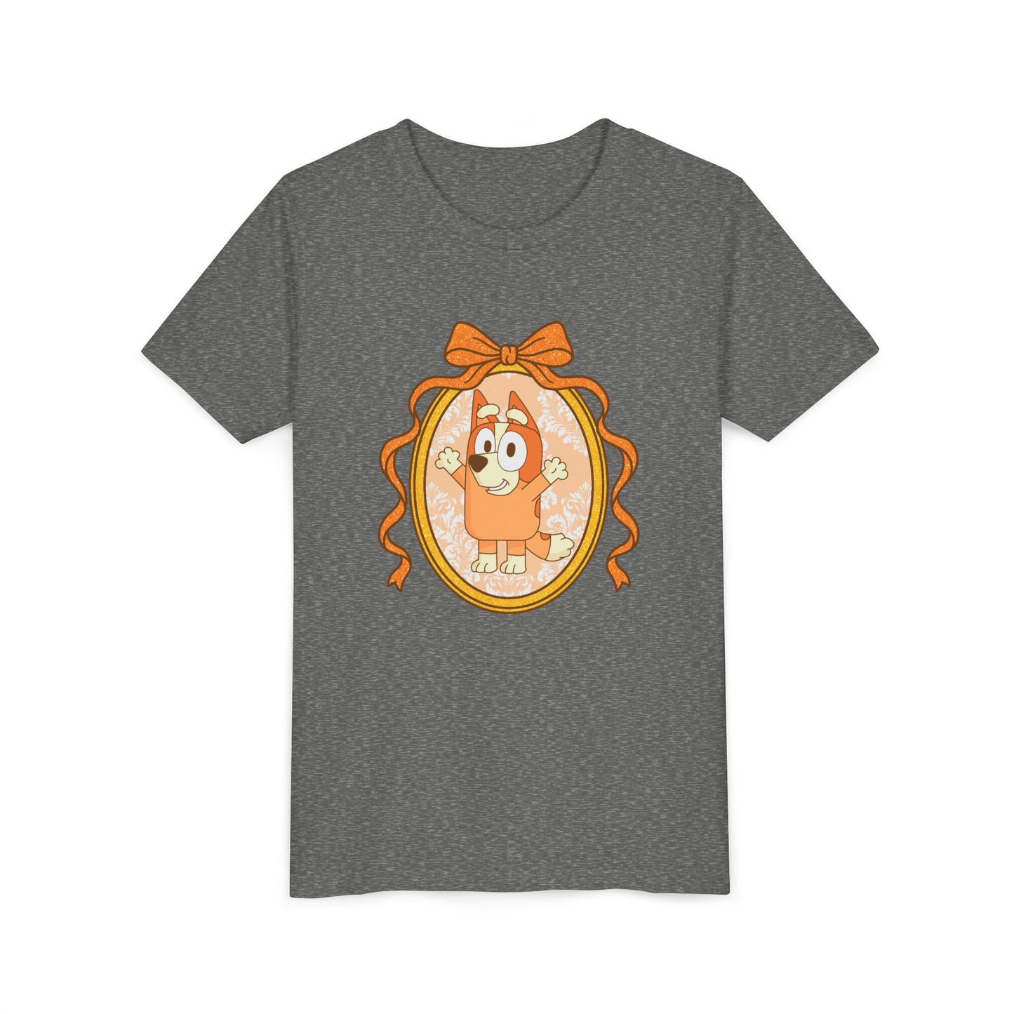 Youth Tee — Cute Orange Dog Portrait with Bow (Kids' Animal Shirt)